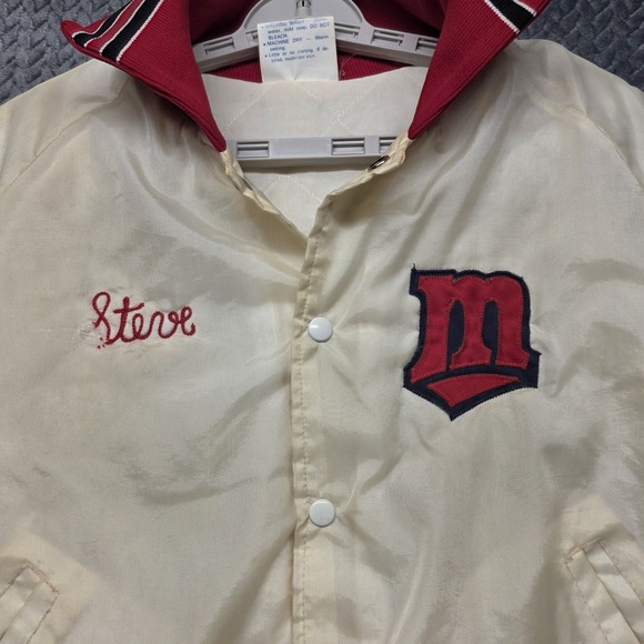 Vintage 1987 Minnesota Twins World Series Champs Jacket Men's M White Satin J&L - Picture 3 of 15